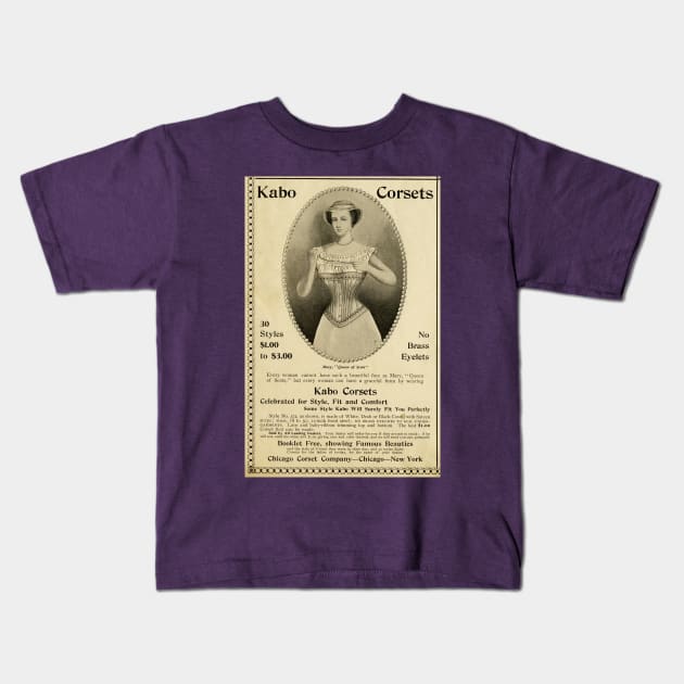 Victorian Corsets Ad Kids T-Shirt by Pacific Cauldron